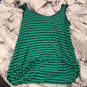Green & Navy striped tank